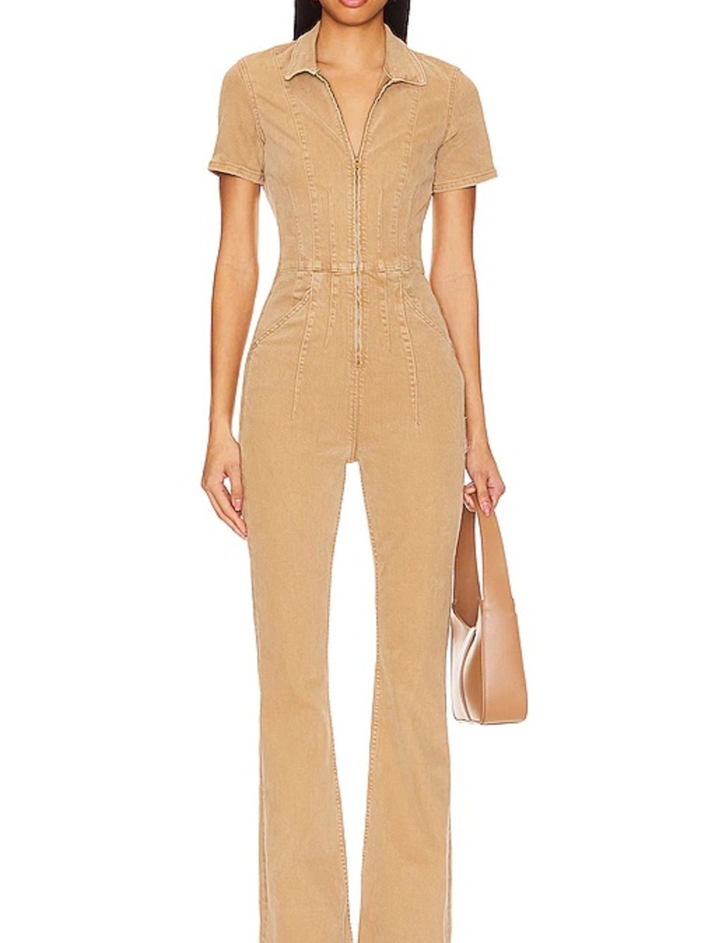 NWOT Free People We The Free Marci Coverall Denim
Jumpsuit - Camel (Size M)